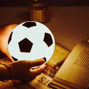 Luzes noturnas de futebol luz noturna sensor de toque regulável LED luz USB recarregável à prova d'água lâmpada de bola de silicone para crianças presente de brinquedo de bebê Q231114