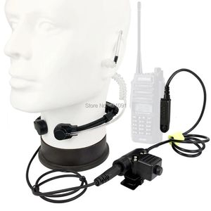 Taktische Kopfhörer Walkie Talkie Mikrofon U94 PTT Hals Throat Mic Hörer Radio Nato Headset für Baofeng BFA58 UV9R Plus GT3WP UVXR 231113