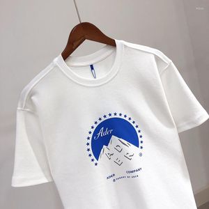 Men's T Shirts Spring And Summer Korea China-Chic Brand Women's ADER Snow Mountain Print Loose Short Sleeve Men's Iceberg T-shirt