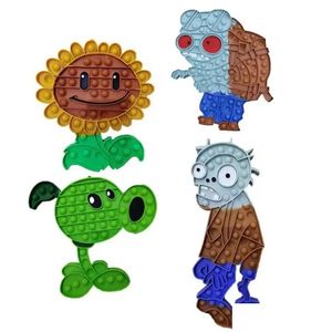 Dekompressionsleksak växter vs zombies stor push bubble fidget leksaker fest favorit bonder solros vuxen anti stresslindring squishy sq dhepw