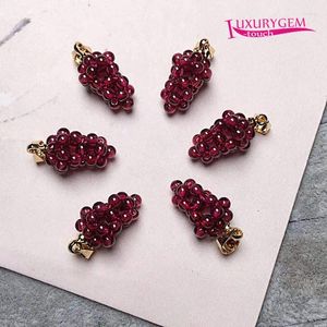 Kolye Kolyeleri 9x15mm Doğal Renk Kırmızı Garnet Taş Üzüm ŞEKİL METAL TÜP TÜPLÜ ÇELİK ÇELİK SEDİSLER KULLANACI KURULAR 1 PCS SK599 Zincir