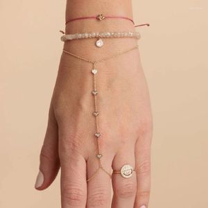 Charm Bracelets Cute Lovely Small Mini CZ Heart Link Chain Slave Bracelet Fashion Valentine's Day Gift For Girlfriend