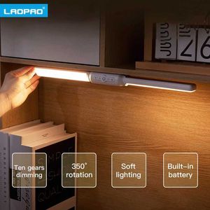 Schreibtischlampen Laopao Schreibtisch Lampe Hanging Tisch Wireless Fernbedienung LED -Tischlampe Doppelkopfstudie Schlafhaftes Helligkeit Dimmbares Ablesen Nacht P230412