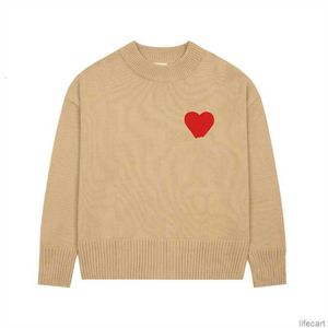 Sweter designerski Cardigan AM I Paris Botus Amiparis Coeur Love Heart Jacquard Man Woman France Fashion Brand Long Sleeve Clothing Pullover Amis O6kz