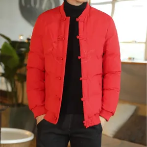 Etnik Giyim Geleneksel Çin Nakış Sıcak Ceket Erkek Pamuklu Çaplı Giysiler Kış Tangsuit Dost