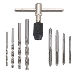 Freeshipping 9Pcs/set Hand Screw Tap Set M3/M4/M5/M6 Reamer Tap With 4Pcs/lot Twist Drill Bits And Wrench Hand Tools Wetuk