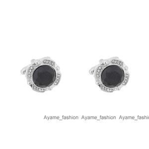 Fashionable Men's Accessories Jewelry Round black agate diamond cufflinks Men's French shirt cufflinks