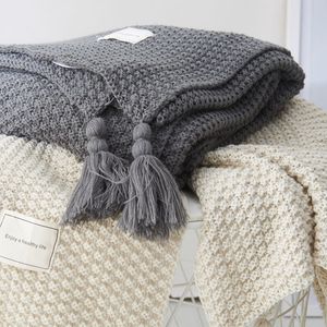 Blankets MIDSUM Nordic Style Knitted Blankets Throw Blanket For Sofa Bed Cover Office Air Conditioning Leisure Nap Blanket Tapestry Shawl 230414