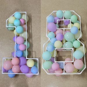 Andra evenemangsfestleveranser 3D PVC Pipe Number Mosaic Balloon Fram Backdrop DIY 0 9 Handgjort Ballon Stand P O Shoot Prop Anniversary Birthday Decor 230414