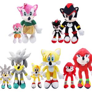 Anime de anime por atacado 40 cm Sonic Hedgehog de tamanho grande brinquedo de pelúcia Sofá infantil companheiro de férias Decoração de janelas de presente de férias