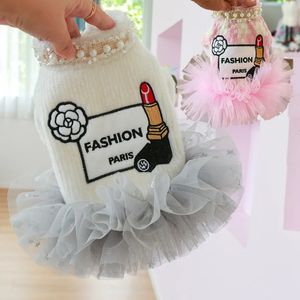 Dog Apparel Bling Tutu Star Luxury Dresses For Small Dogs Winter Party Pet Costume Cream Lady Female Clothing French Bulldog Wedding Pug 231113