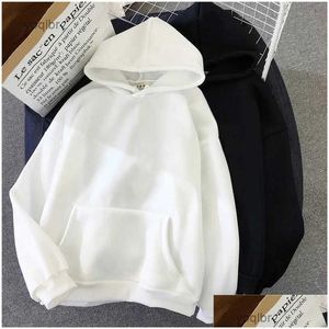 Kvinnors hoodies tröjor kvinnors hoodies tröjor fast färg 2023 Autumn Winter Lazy Style Loose hoodie mode jogger Clothin ottes