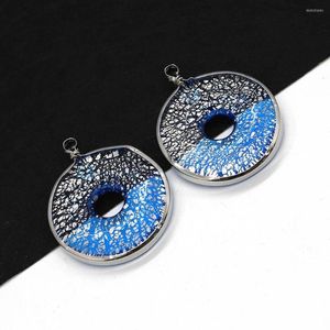 Anhänger Halsketten Exquisite glasüberzogene versilberte 47 x 57 mm Sicherheitsschnalle Charm Schmuck DIY Halskette Ohrring Zubehör