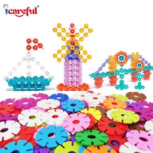 Blocks Kid Toys Snowflake Buildingblockセット早期教育蒸気玩具DIYピースアセンブリパズル大きな丸い穴ギフト50pc 231114