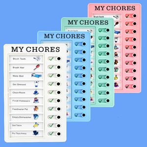 Notepads Reusable My Chores Checklist Daily Planner Memo Plastic Board Chore Chart Responsibility Behavior for Kid Selfdiscipline Card 230413