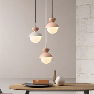 Lâmpadas pendentes Macaron Luzes de LED de cozinha Decoração de casa suspensa Lâmpada de lâmpada de teto lustre de lustre de lustre