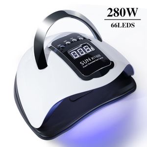 Nail Dryers 280W LED UV Lamp for Nails Professional Gel Polish Drying Lamp with 4 Timer Automatic Sensing 66leds Nail Dryer Manicure Tool 230414