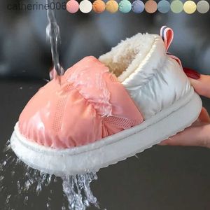 Slipper Children Down Cotton Slipper Winter inomhus Casual Non-Slip Soft Sole Plush Shoes Toddler First Walker Baby Girls Footwearl231114