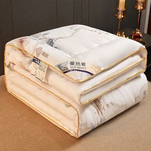 Bedding sets Formtheo Mulberry Silk Quilt Bedspread Sleeping Comforter King Queen Size Winter Duvets 220 240 230414