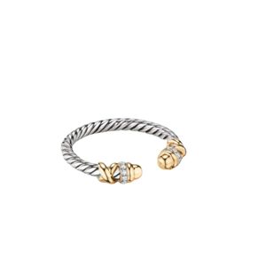 Klassisk designer Dy Ring Jewelry Luxury Fashion Jewelry 925 Sterling Silver Open Twisted Thread Ring Dy Jewelry Christmas Gift Smycken Halsband för män och kvinnor