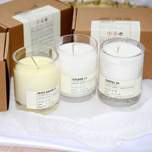 Incense Candle 245g Santal 26 Cedre 11 Laurier 62 Petit Grain 21 Calone 17 Scented Candles Bougie Parfum Wax Grasse New York Long Lasting Smell Candles