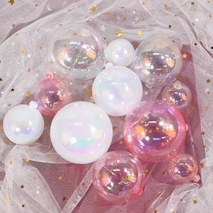 Christmas Decorations 10 pcs 345cm Open Plastic Clearwhite Colorful Ornament Gift Present Box Decoration Tree Ball 231113