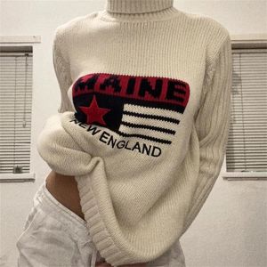 Kobiety swetry dzianiny sweter gotycki krajowy obszar pullover jesienna harajuku bawełniana duża y2K haftowana ulica emo 231113