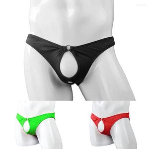 Underpants Men Open Penis Hole G-string Breathable Underwear Low Rise Briefs Thong Men's Erotic Lingerie Ropa Interior Hombre