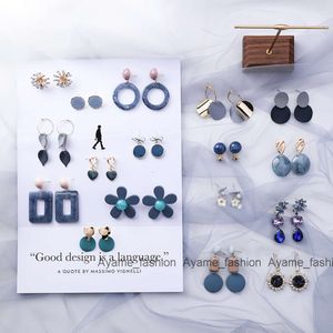 2020 Korea mode geometriska uttalande örhängen mode smycken färgglad blandad leopard tryckt akryl droppörhängen för kvinna
