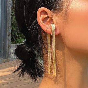 Brincos de backs 1 PCs Moda Longa Corrente de Metal de Metal Longo Mangues Ear clipes Sem piercing Cartilagem falsa para mulheres diárias jóias