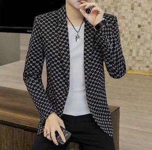 Garnitury męskie Blazers Fashion Casual Luxury GGity Letter Brand Designer Drukowanie Z długim rękawem Slim Suit Blazers Jacket Coat