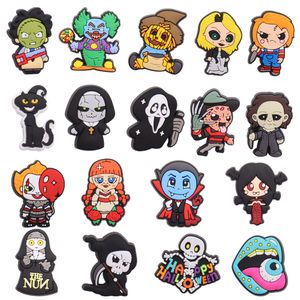 Altro 1 18 pezzi Vampire Pun Horrible Happy Halloween Scarpe in PVC Charm Croc Jibz Accessori Fibbia Clog Fai da te Decorazione braccialetto Drop De Ot43H