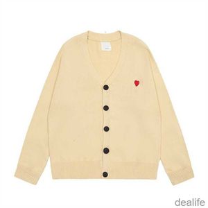 Amis Mens Am i Paris Designer de moda suéter de malha bordado coração cardigan Coeur amor malha pulôver amisweater camisas suor wfs8