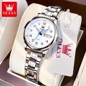 Womens Watches Olevs Wrist Watch Original Luxury للسيدات المضاد للماء من الفولاذ المقاوم للصدأ الكوارتز Wristwatch Gold Trend 231114