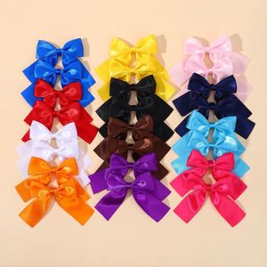 Hair Accessories 2Pcs Girl Cheer Up Bow Hairclips Delicate Ribbon Hairpins For Kids 3.5inch Lovely Pins Hairgripe Wholesale