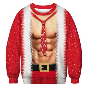 Herrtröjor ful jul tröja kvinnamen brösthår rolig lös pullover 3d kawaii tecknad cosplay vinter toppar klädtröja moletom 231113