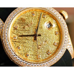 Luxury Diamond Watches Ice Out Watch for Man High Quality DateJusts Date Day Menwatch 8fyv Mekanisk rörelse Uhr Crown Bust Down Montre Full Diamond Rolx Reloj