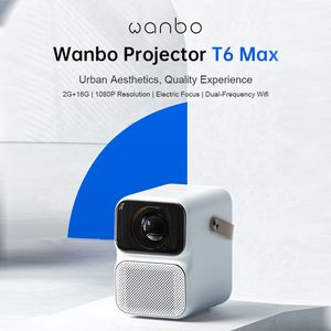 4K Wersja globalna T6 Max Android HD Projector 550ansi Lumens Electric-Focus 5G WiFi 2+16 GB Bluetooth 5.0 AI Voice Home Cometre