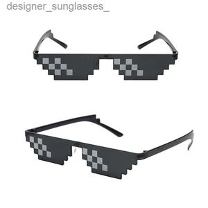 Sunglasses Black Mosaic Sunglasses Funny Toy Mosaic Strip Sunglasses Trick Toy Retro Thug Life Glasses Deal With It Glasses Pixel Women MenL231114