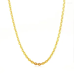 Correntes MADALENA SARARA Pure 18k Gold Chain Colar Au750 Mulheres Tipo-O Flat Shinning Ajustável