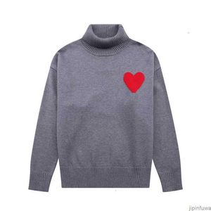 Amiparis Seater Amis High Collar Am I Paris Jumper Winter Thick Turtleneck Coeur Embroidered a-word heart love nit sweat women men amisweater 4ig4