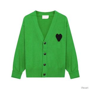 AM I Sweater Cardigan Designer AMIParis Knit Men Women Frence Sweat Hoodie jumper Big Coeur Heart Love Jacquard 2024 Spring Casual Streetwear AMIs MUW3