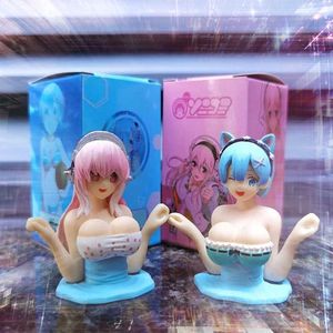 Action Toy Figures 6cm Super Sonico Anime Girl Figure Rem Action Figur Toys Japanese Figur Collection Model Doll Toys AA230413