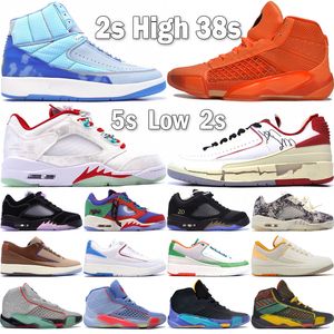 Top Homens Mulheres Sapatos de Basquete Titan x 2s 5 Baixo 38s Além das Fronteiras Branco Varsity Vermelho Jade Doernbecher Michael Center Star Outdoor Sneakers Tamanho 36-46