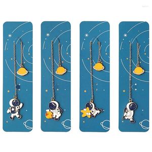 Söt Astronaut Moon Walker Metal Bookmarks Marker of Page Stationery Accessories