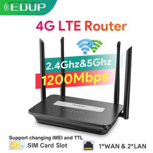 ルーターEdup 5GHz Wifiルーター4G LTEルーター1200Mbps CAT4 WiFiルーターモデム3G/4G SIMカードルーターデュアルバンドWiFiリピーターホームオフィスQ2311114