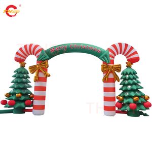 spedizione gratuita attività all'aperto 8m 26ft arco gonfiabile per albero di Natale arco di Natale con palline per la decorazione