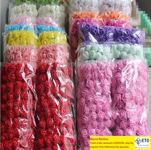 144 pezzi 2 cm mini schiuma rosa bouquet di fiori artificiali rosa multicolore decorazione floreale per matrimonio scrapbooking fiore rosa finto