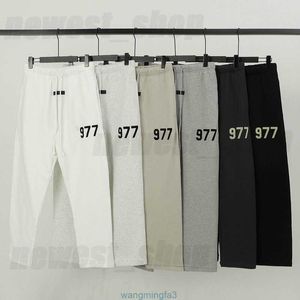 Herrbyxor designer streetwear pants klassiker 1977 brev tryck lös dragkammare överdimensionerad high street svettbyxor joggar hip hop