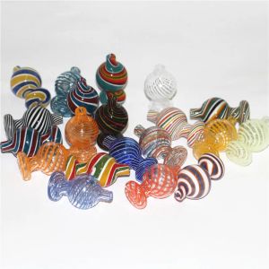 smoking colorful Glass bubble carbs caps Flat top Carb Cap fit for 20mm 25mm quartz bangers nail X XL banger Water Pipe ZZ